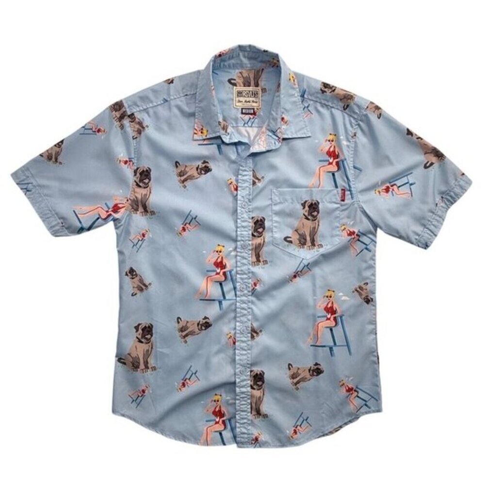 RSVLTS x Sandlot Button Up Shirt SS Wendy Peffercorn Beast Novelty Rockabilly XL